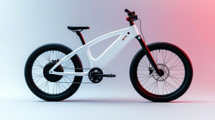Fototapeta premium Futuristic electric bike, fast-charge technology, ideal for daily use, long-distance city travel, advanced design