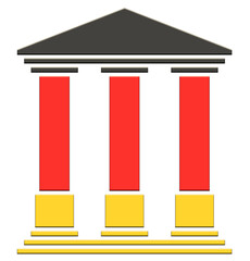 Temple 3 columns in the colors of the German flag © Regormark