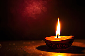 Beautiful greeting card with bright holiday composition for happy and celebrate Diwali