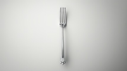 Silver Fork on White Background