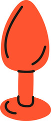 Hand drawn illustration butt plug.