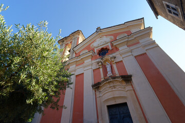 Sainte-Lucie  church in Talasani village. Corsica mountain