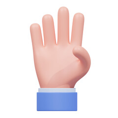 Blue Hand Gesture 3D Illustration