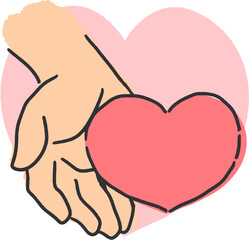 Hand of Love Outstretched in a Warm Gesture Art. Perfect representation for social initiatives, charity organizations, and any project that aims to convey the message of helping and healing.