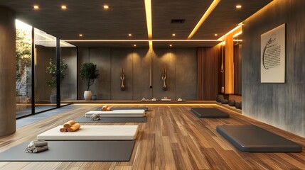 Obraz premium 59. A modern wellness studio with a focus on holistic fitness and relaxation