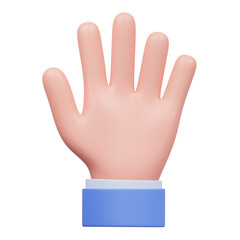 Blue Hand Gesture 3D Illustration