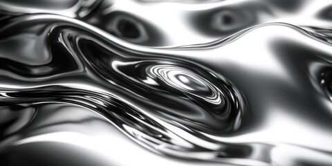 Obraz premium Abstract Metallic Surface with Flowing, Reflective Waves