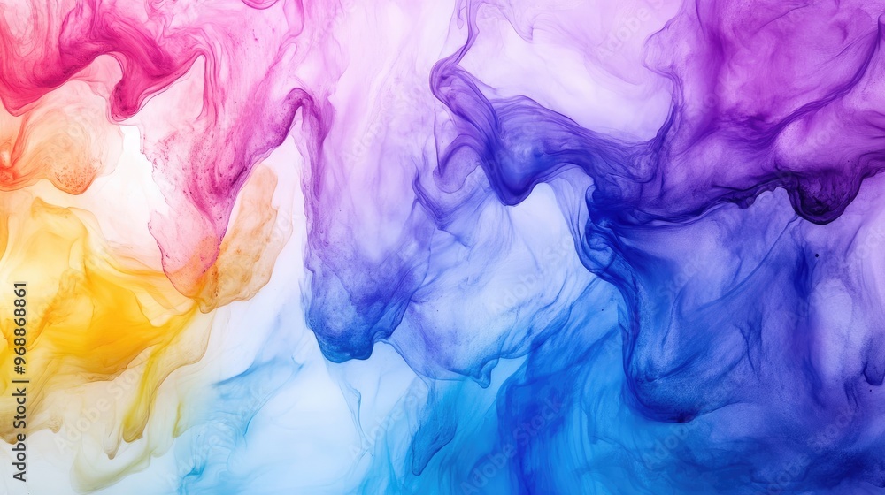 Poster abstract alcohol ink mix, showcasing different colors swirling and blending seamlessly, creating a m