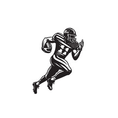 American football player silhouette. American football player logo, icon vector design black and white.