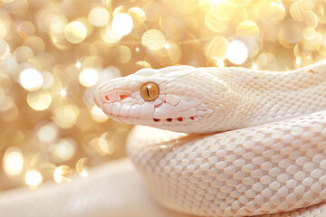 Fototapeta premium Beautiful greeting card with holiday composition for happy and joy celebrate New Year