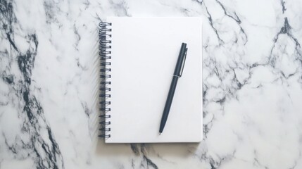 A blank notebook with a pen placed on the edge, prepared for a new chapter, symbolizing creativity and fresh possibilities