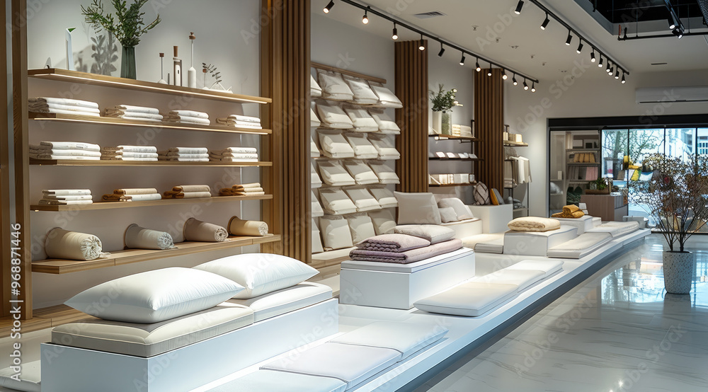 Poster The display of goods in your showroom to maximize space and make a strong impression on customers. Generative AI.