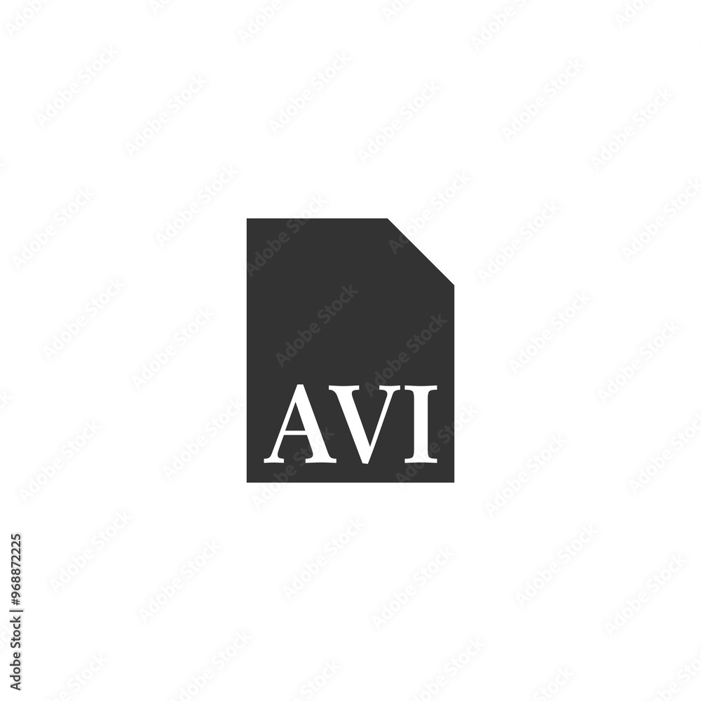 Poster avi file document icon isolated on transparent background