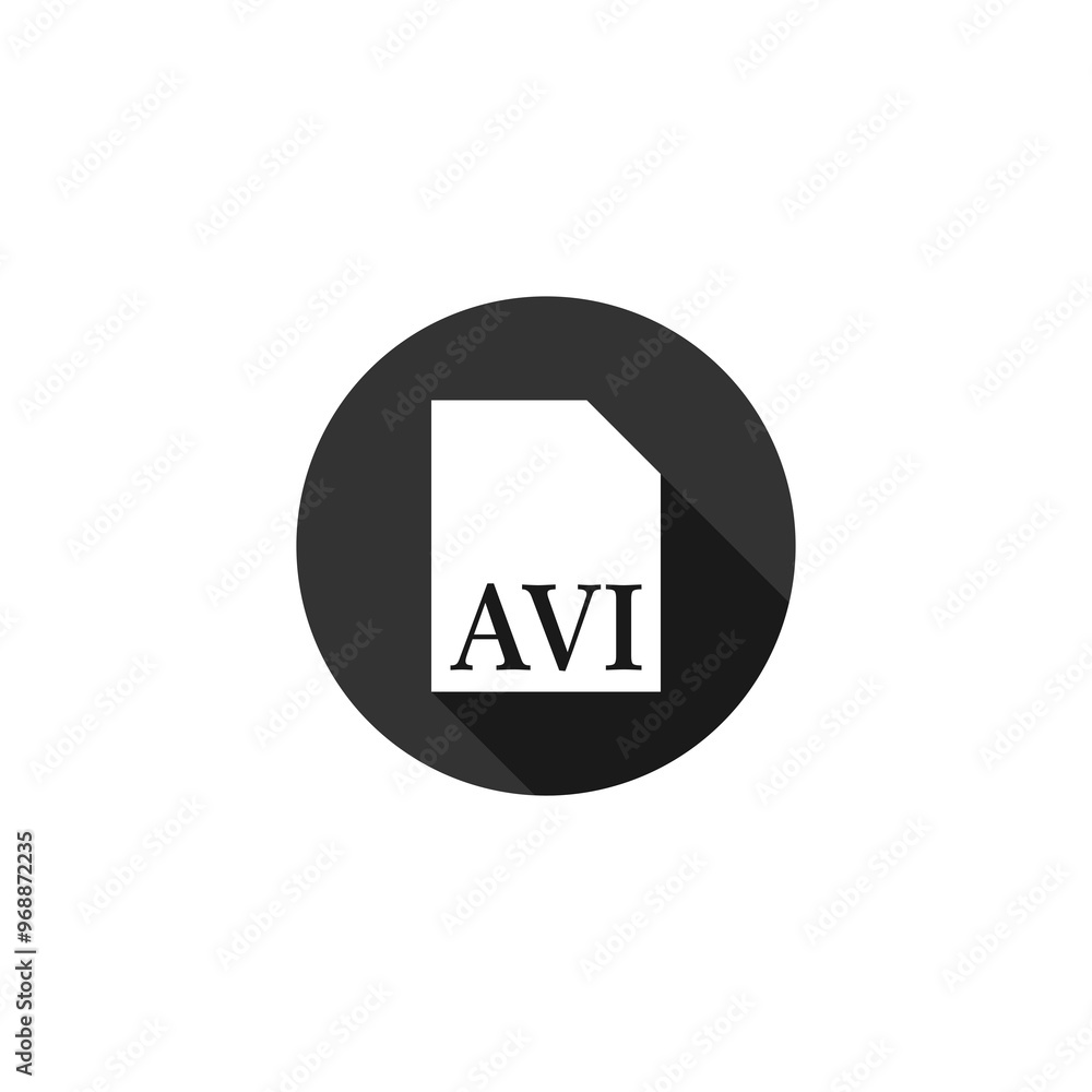 Poster avi file document icon isolated on transparent background