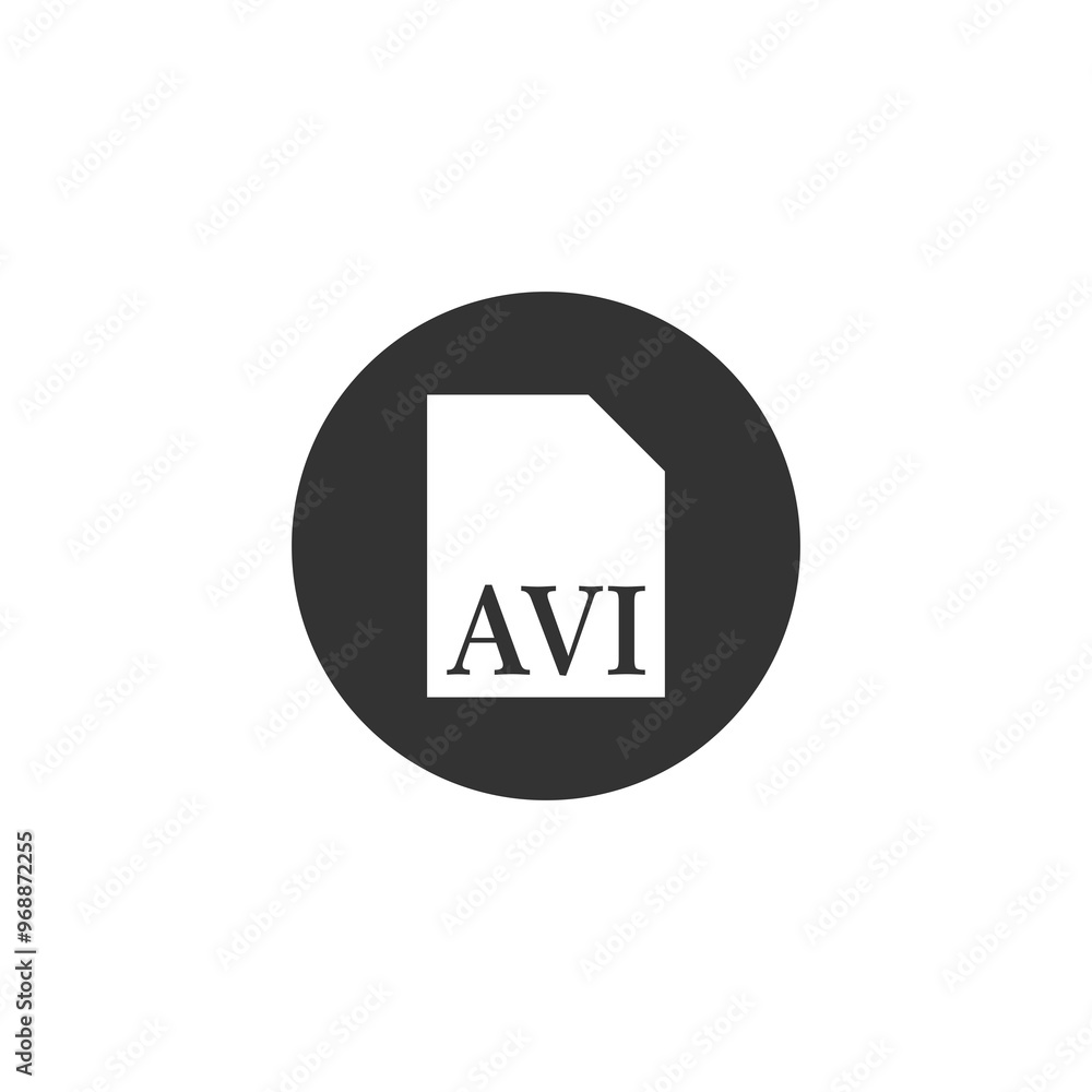 Poster avi file document icon isolated on transparent background