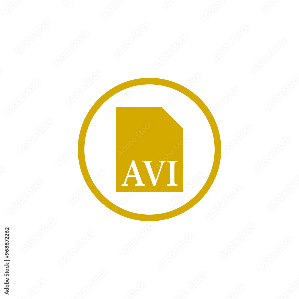 Poster avi file document icon isolated on transparent background