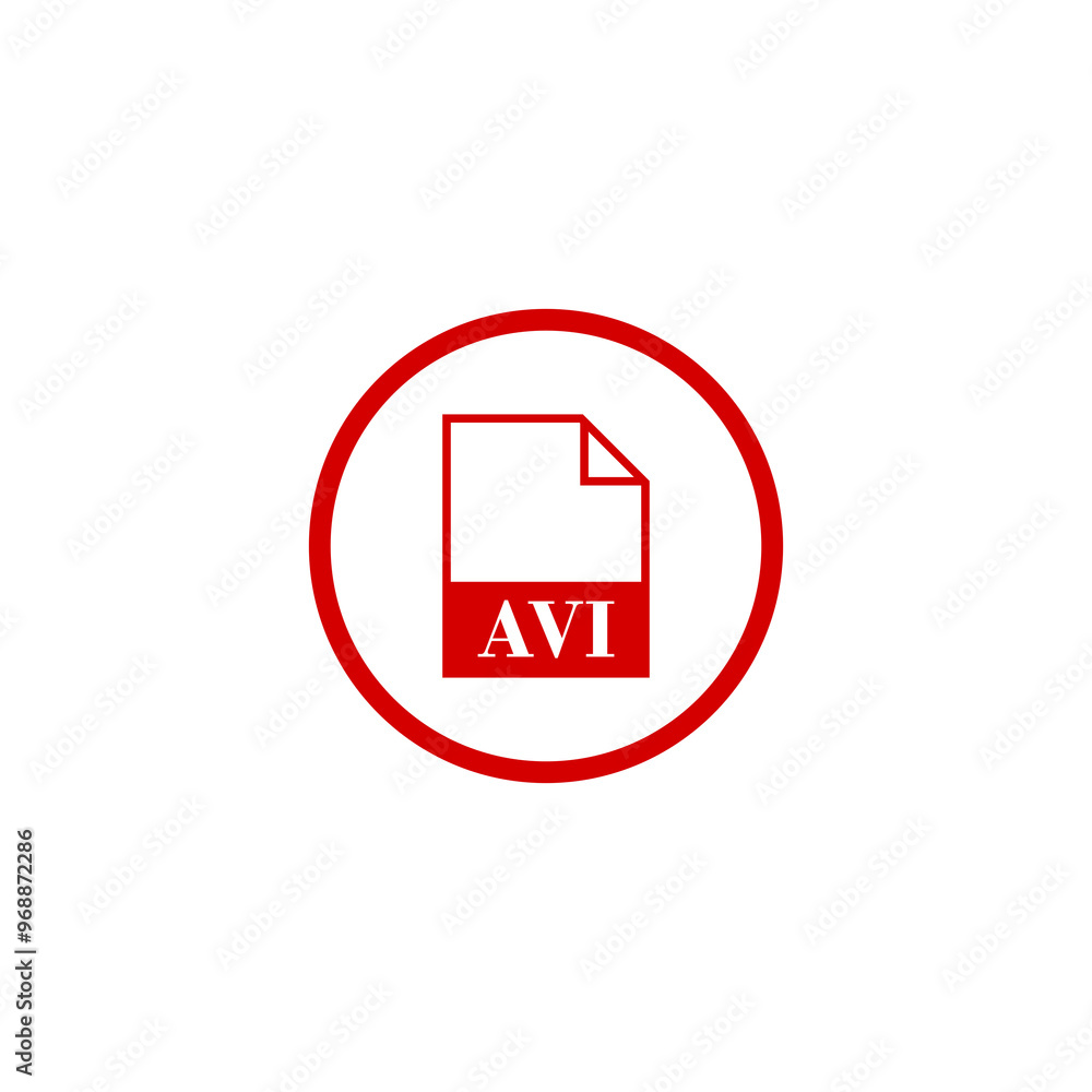 Poster avi file document icon isolated on transparent background