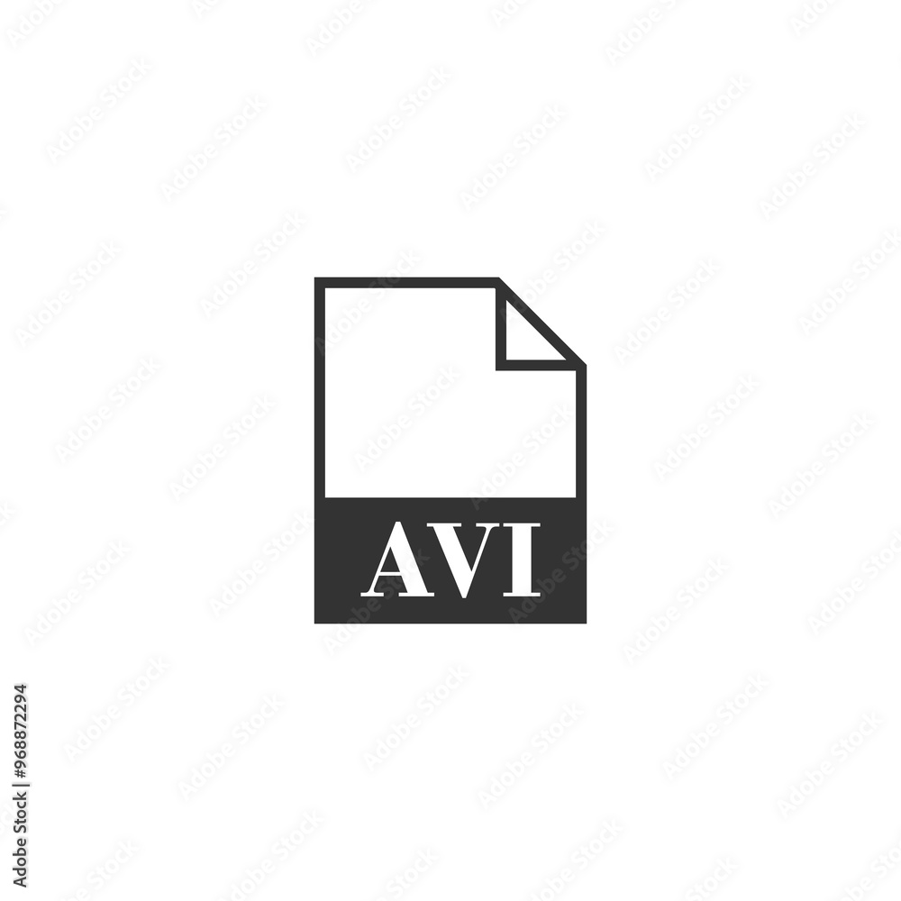 Poster avi file document icon isolated on transparent background