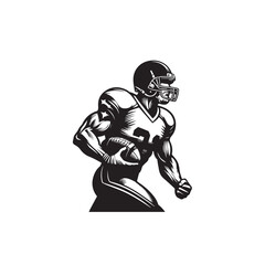 American football player silhouette. American football player logo, icon vector design isolated on white background.