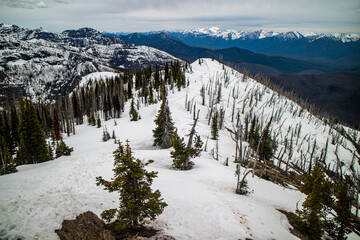 Mount Brown fire lookout and Mountain Goat, Trail start at Lake mcdonald lodge, Glacier national...