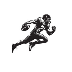 Obraz premium American football player silhouette. American football player logo, icon vector design isolated on white background.