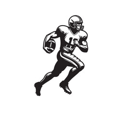 American football player silhouette. American football player logo, icon vector design isolated on white background.