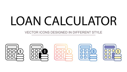 Loan Calculator icon design with white background stock illustration