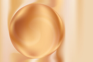 Aesthetic coffee color wallpaper with glowing sphere. Abstract brown, beige gradient with smooth texture, background copy space. Vintage backdrop for presentation product display