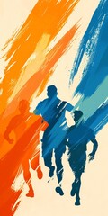 Fototapeta premium Abstract Runners - Dynamic Sports Art
