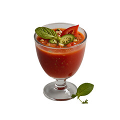 tomato juice in glass with transparent background