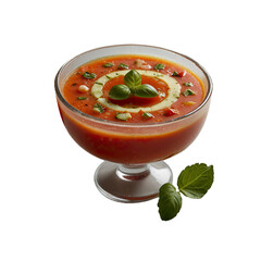 tomato soup in a bowl with transparent background