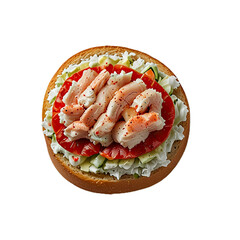 shrimp on a plate with transparent background