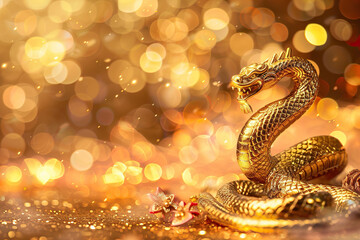 Fototapeta premium Beautiful greeting card with holiday composition for happy and joy celebrate New Year