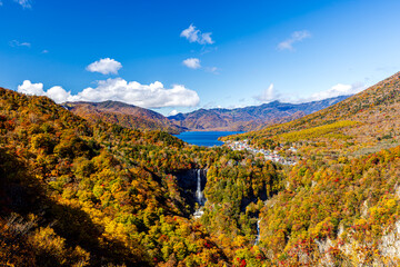 Obraz premium 栃木県・奥日光 明智平から望む秋の絶景 