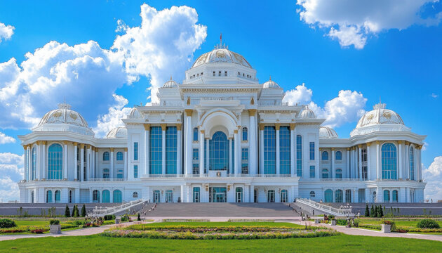 Ak orda presidential palace standing tall in nur-sultan, kazakhstan on a sunny day