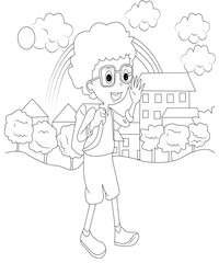 Kids Activity Coloring Book Page 