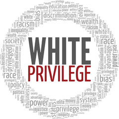 White Privilege word cloud conceptual design isolated on white background.