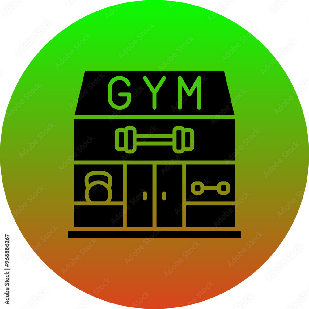 Wall mural gym icon