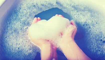 foam background - foam on the surface of water in the bathroom, taking a bath, bathing, self-care, bath procedures