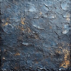 Close-Up of Cracked and Peeling Blue Paint on Metal