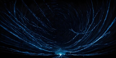 A clear night sky filled with shimmering stars over a dark blue atmospheric backdrop