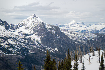Mount Brown fire lookout and Mountain Goat, Trail start at Lake mcdonald lodge, Glacier national...