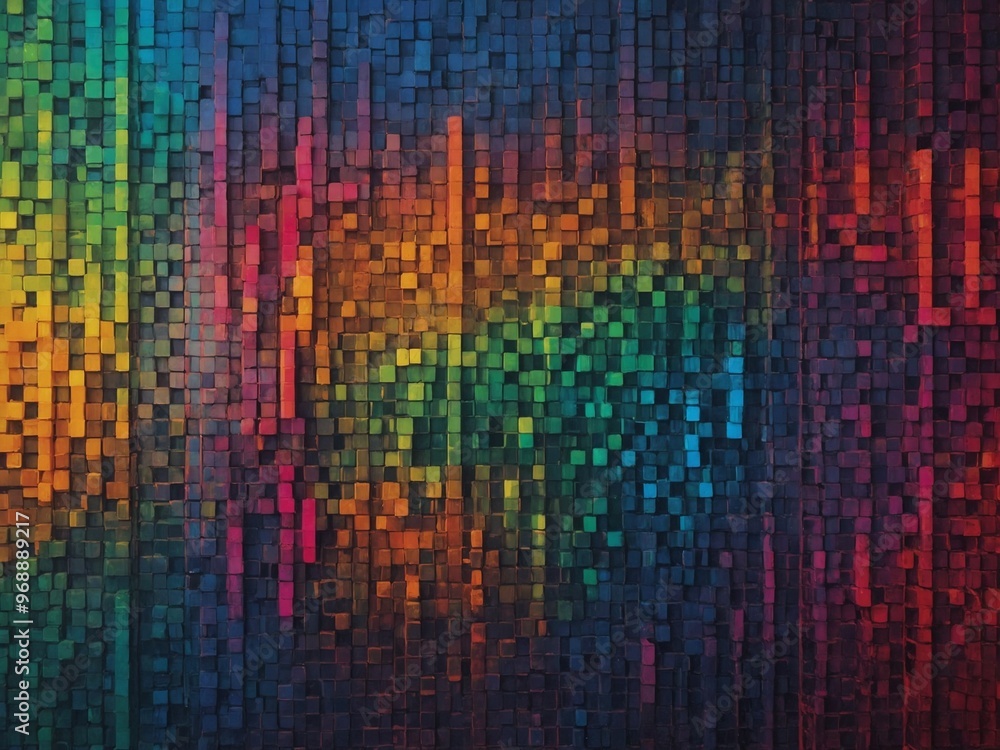 Poster colorful abstract background with vertical lines in rainbow gradient, creating vibrant and dynamic v