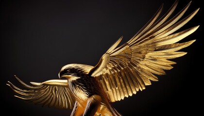Sophisticated gold hawk silhouette