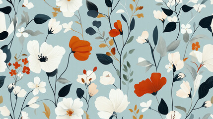 Floral Pattern in Soft Pastel Tones for a Gentle Laptop Wallpaper