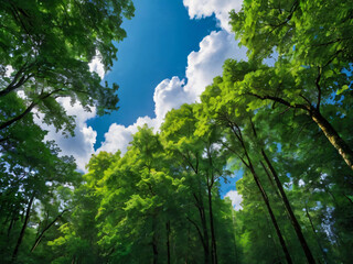Obraz premium green forest in midday