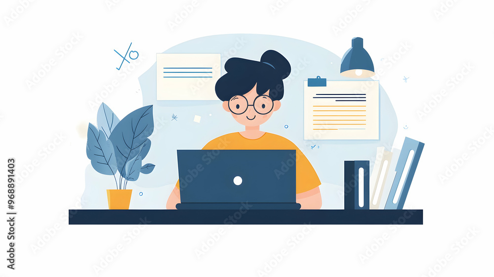 Poster online education and e-learning with video tutorials and webinars