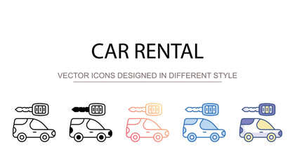 Car rental icon design with white background stock illustration