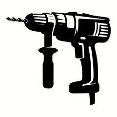 Cord Drill Silhouette for Bold T-shirt and Logo Design Projects