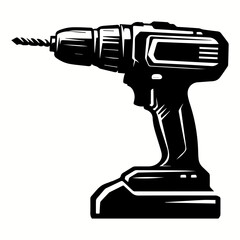 Sleek Cordless Drill Silhouette for Custom Power Tool Logos